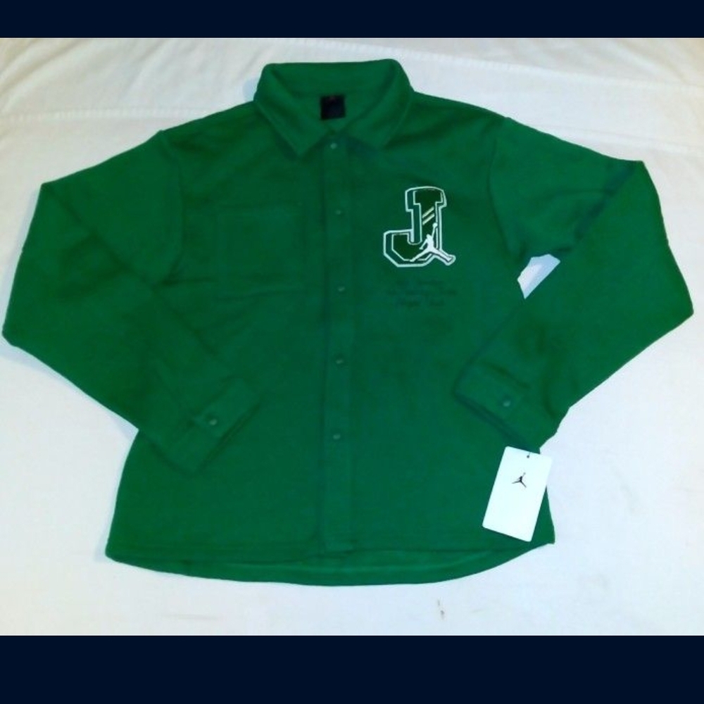 Jordan Boys Youth 2pc Green & Black Polo Jogger Shirt and Pants Set - Large - Picture 2 of 7